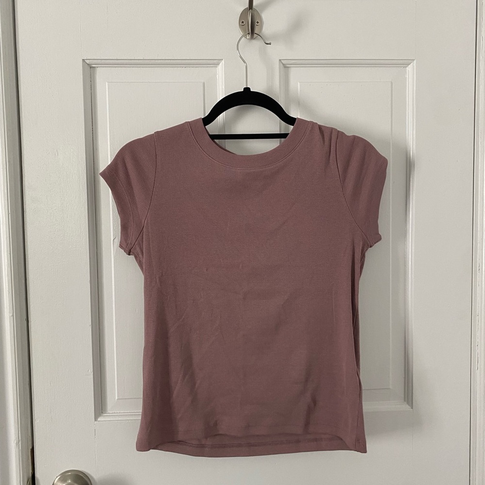 Madewell Supima® Rib Tee in Fig, Medium, new with tags